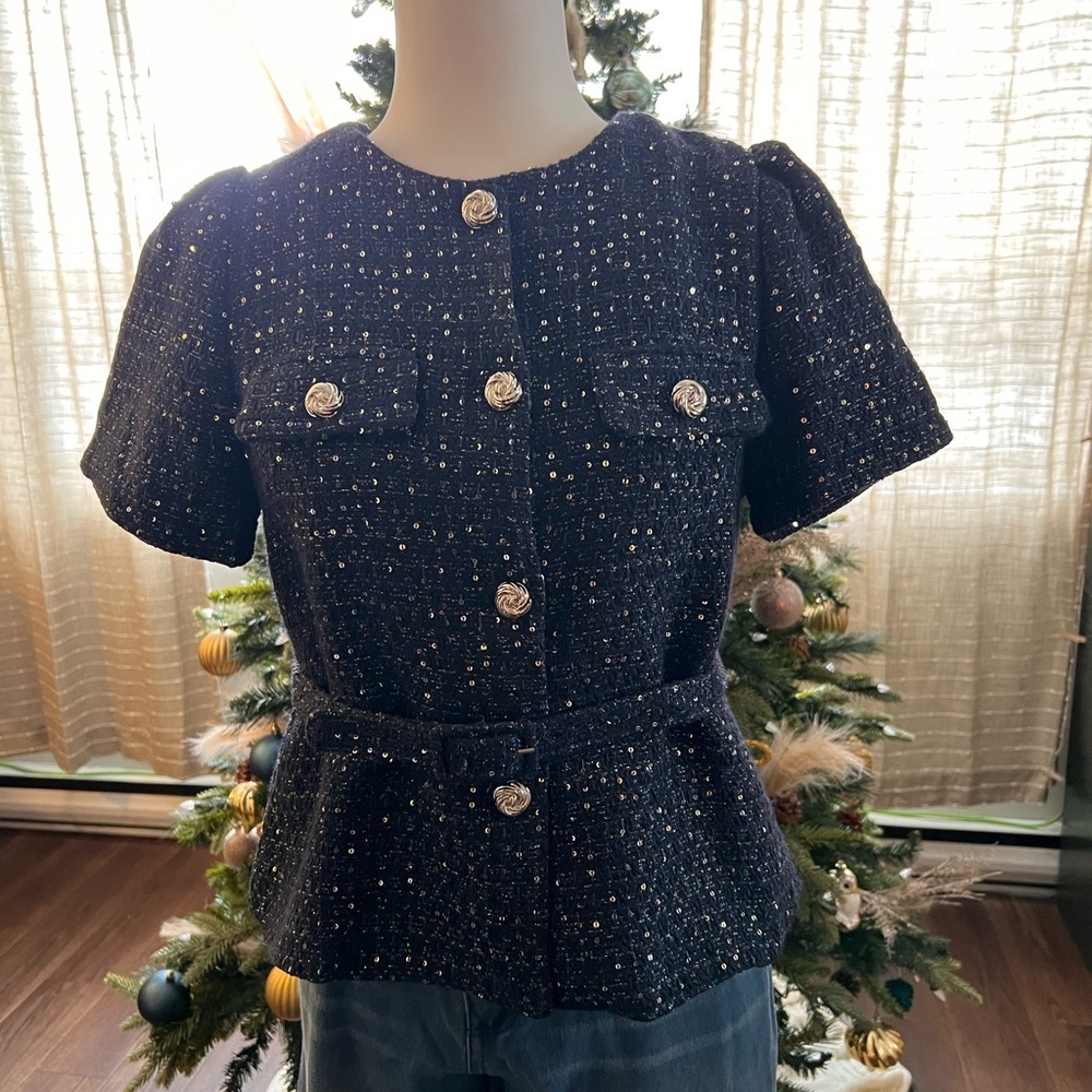 Tweed Top & Soft Denim Jeans Set - Picture 6 of 6